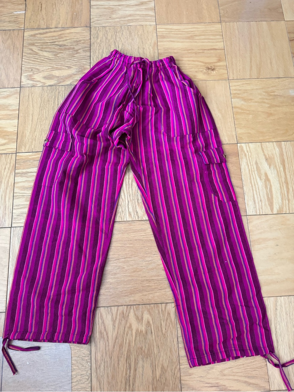 Striped Pink Cargo Lounge Pants